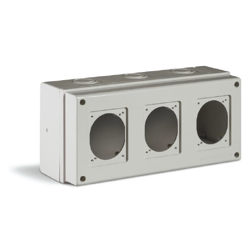 Gabinete estanco IP66 para 3 bases 16 o 32A 150x328x115